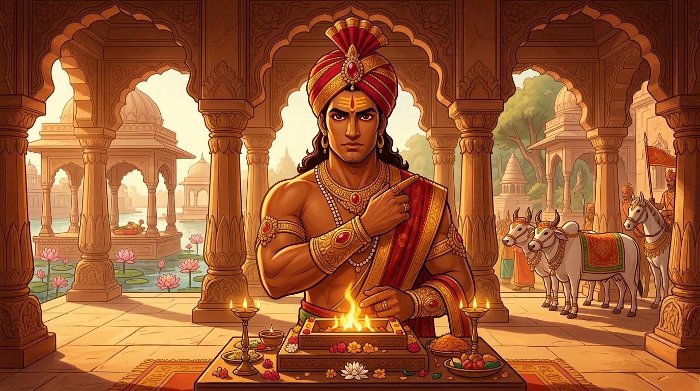 Vikramaditya decrees the mobilization of imperial herds and granaries