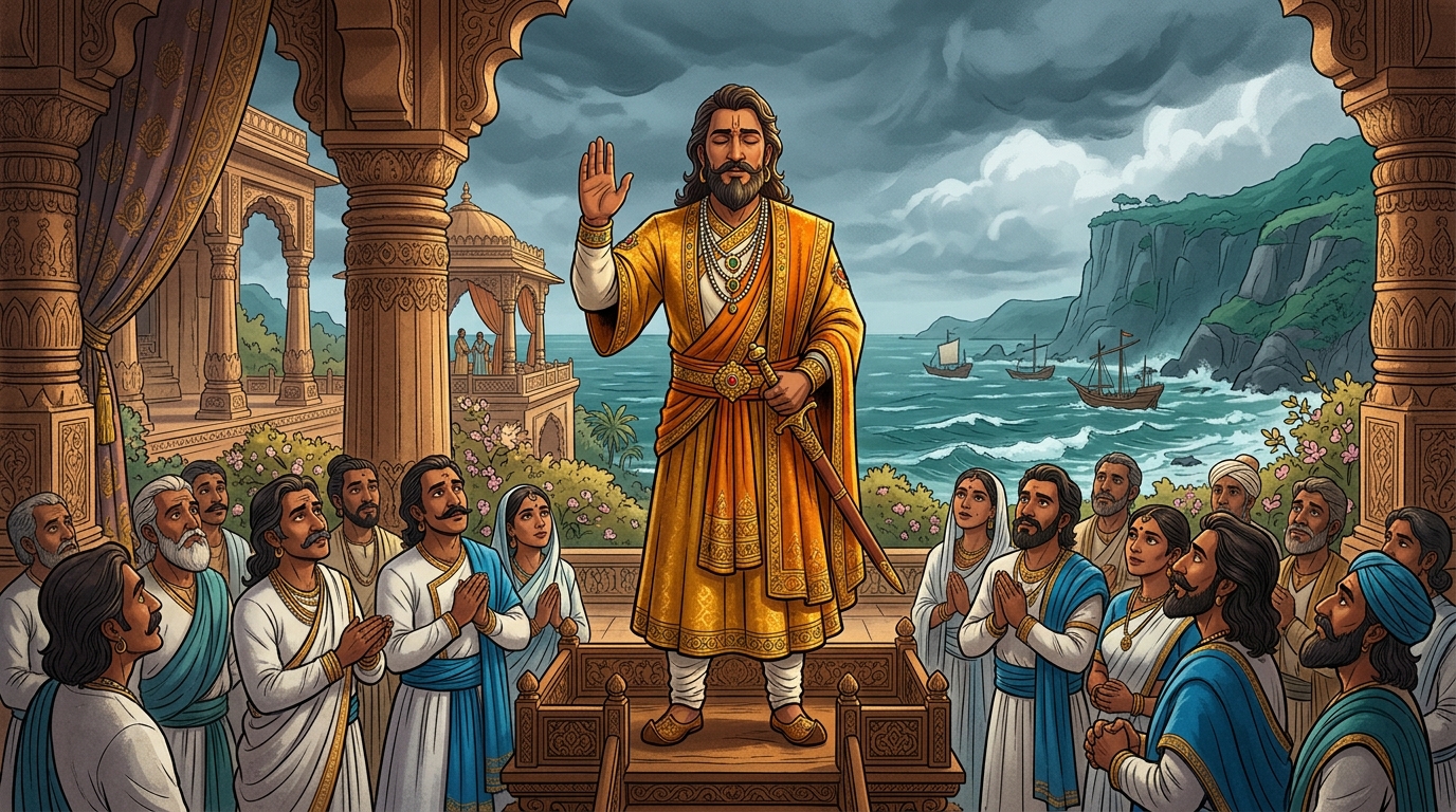Vikramaditya makes a solemn vow before the assembly