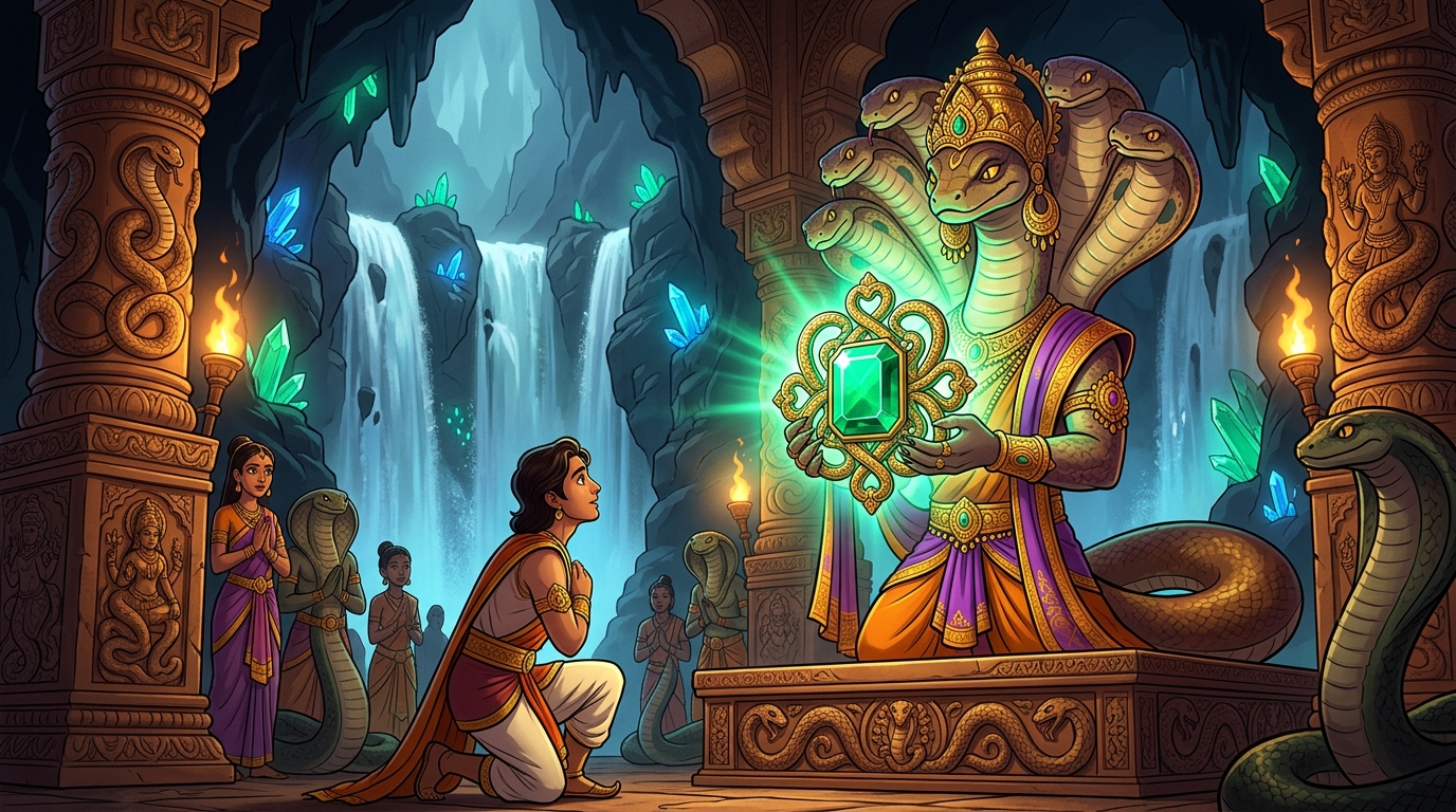 Naga King Vasuki presents the supreme celestial Nagaratna