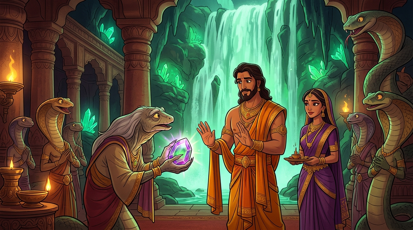 Vikramaditya gently declines: 'A warrior protects Dharma without price!'