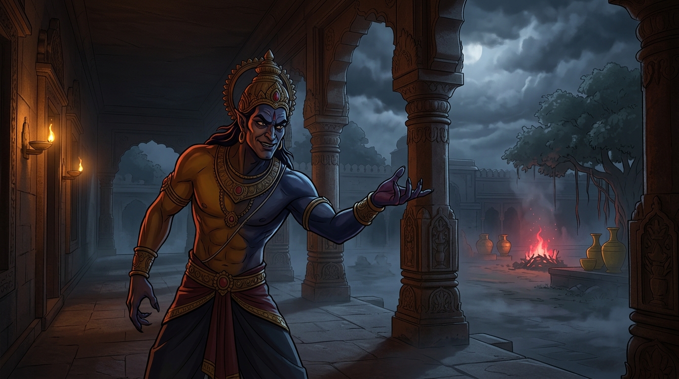The demon poses the first riddle: 'What travels faster than the swiftest wind?'