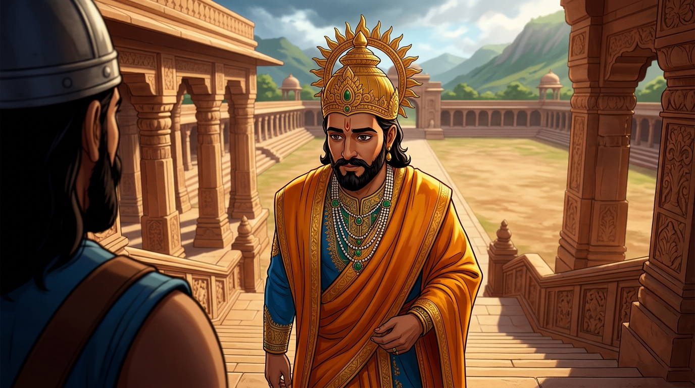 King Bhoja steps down from the twentieth step, ordering judicial reforms established
