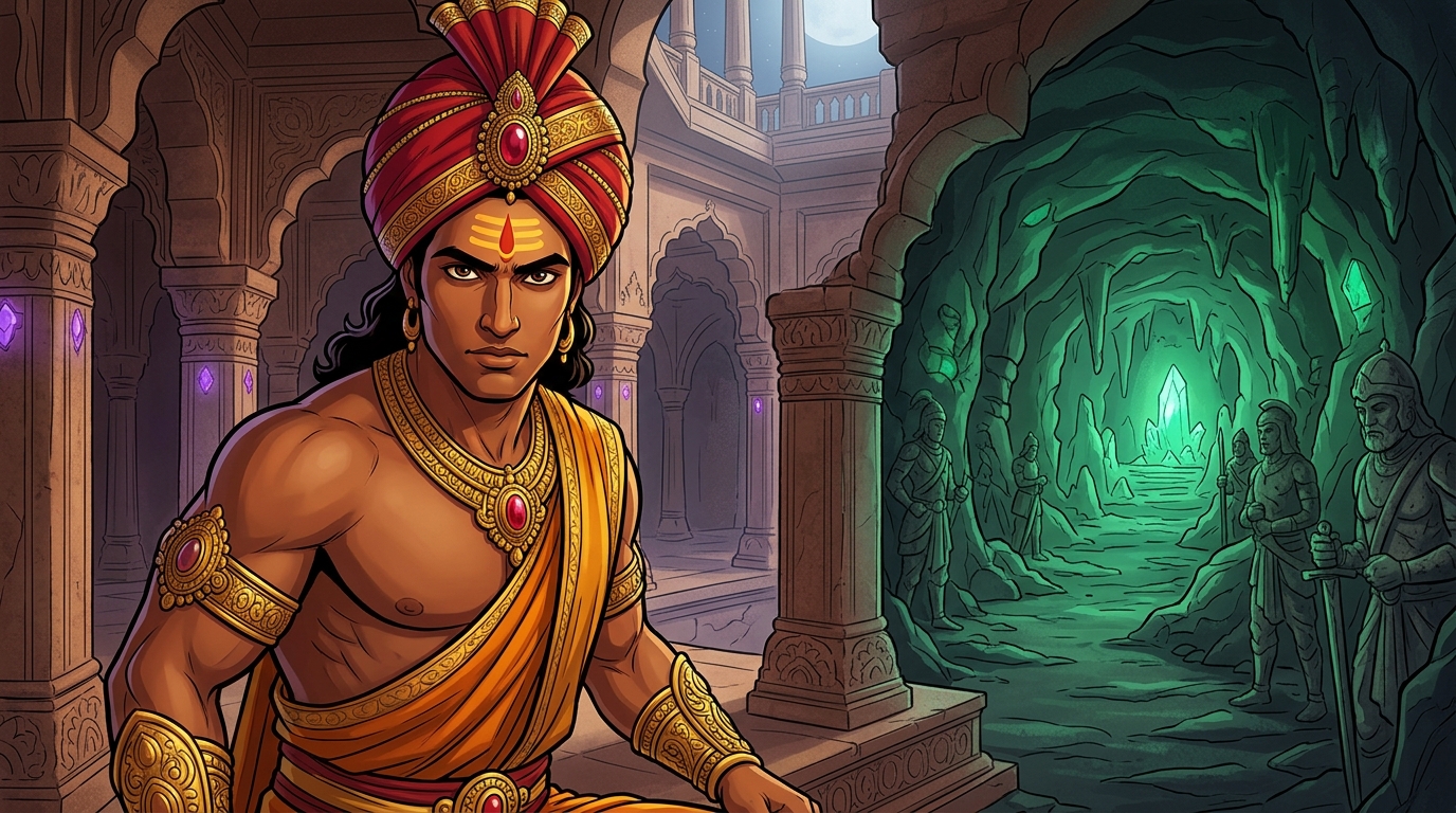 Vikramaditya stands up: 'Where true spiritual light shines, no shadow of illusion can endure!'