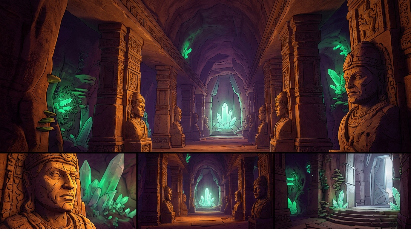 The labyrinth returns to quiet crystal stone, the triple illusions of Maya totally conquered