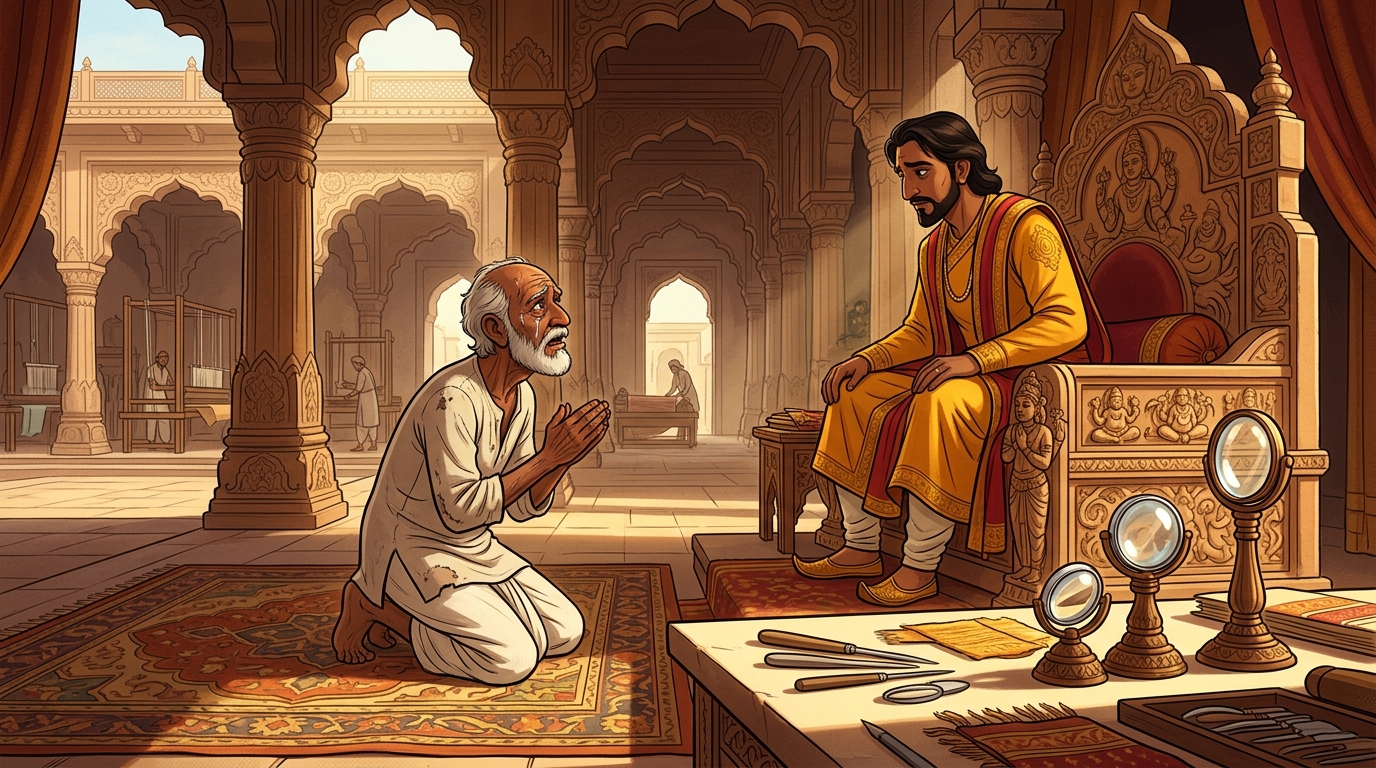 Padmanabha weeps before the Emperor: 'I have never touched stolen gold in sixty years!'