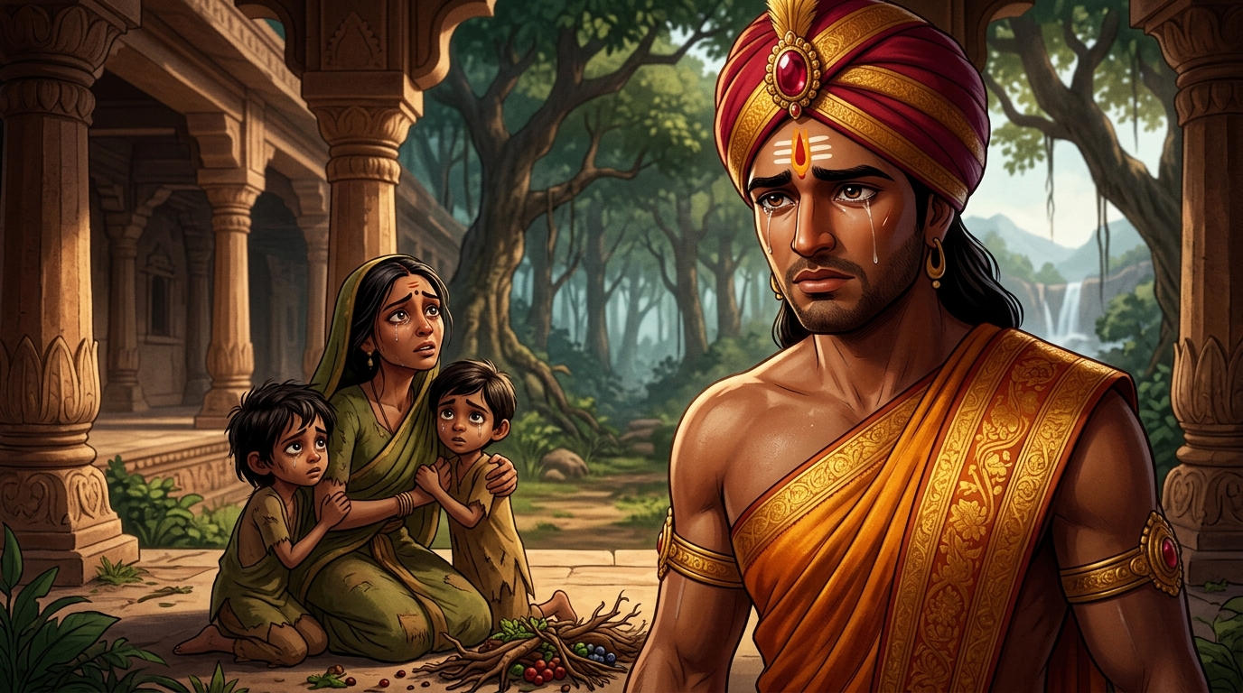 Vikramaditya watches with deep sorrow, realizing that crime was born from starvation