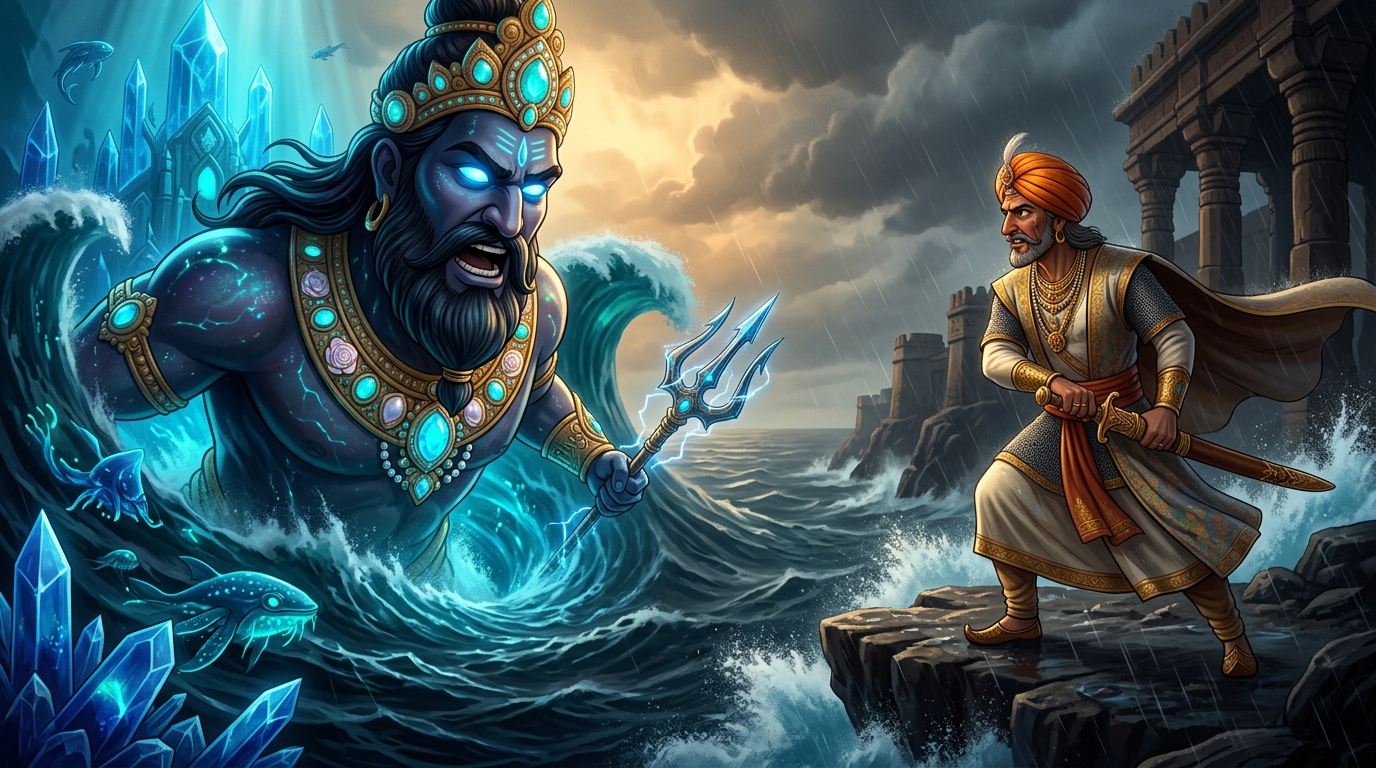 The Sea Lord challenges: 'No creature of dust enters my abyss and leaves alive!'