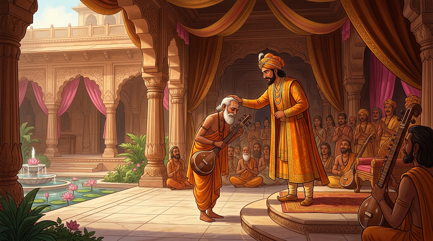 The Emperor appoints the blind master to lead the imperial Nada-Yoga Gurukul