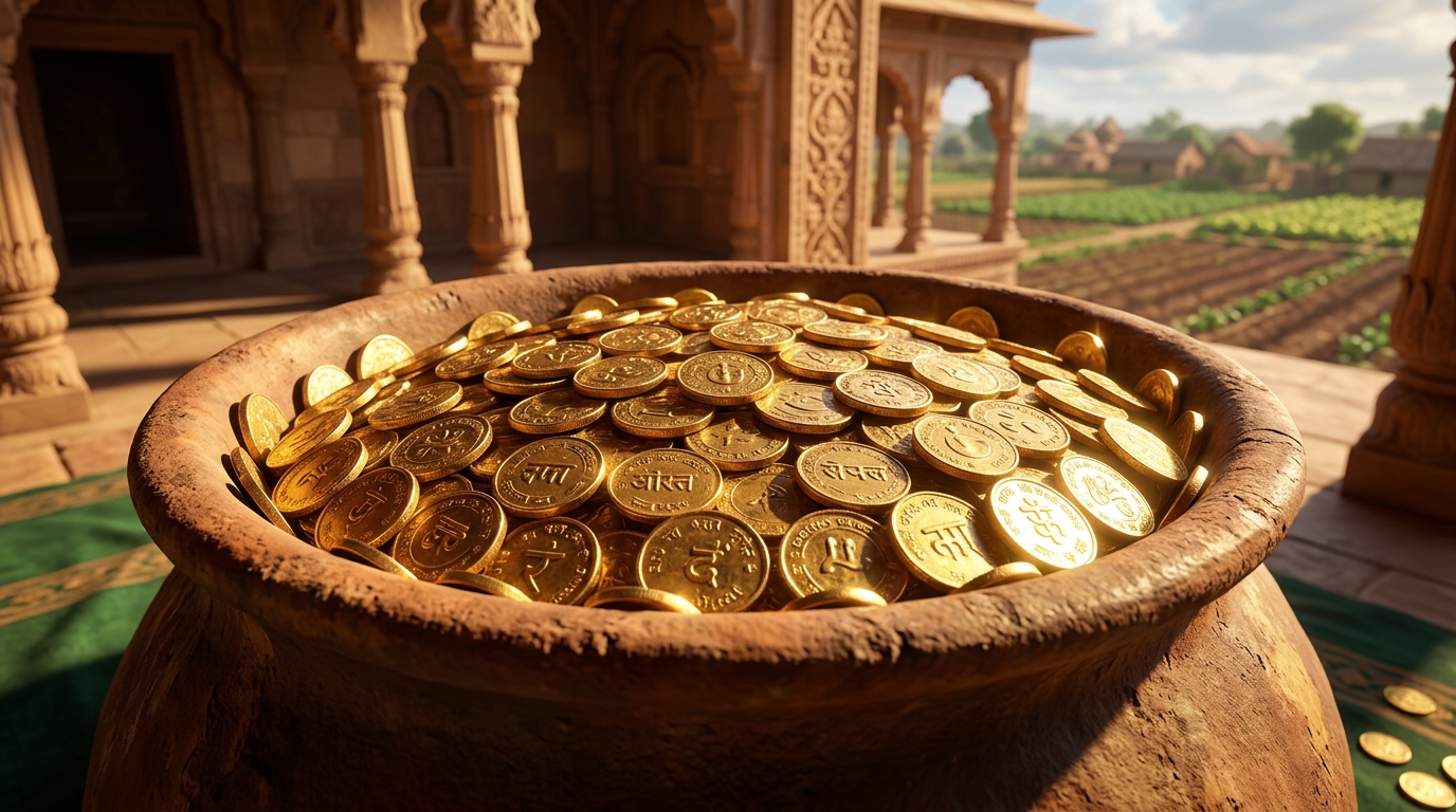 The cauldron is filled to the brim with one million sparkling ancient gold coins
