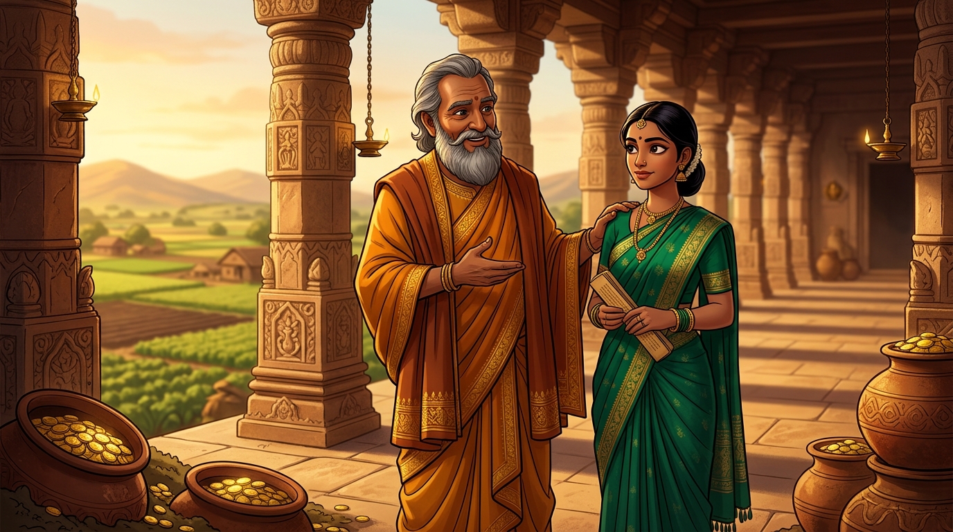 Haridatta reveals he has a virtuous, educated 18yo daughter named Padmavati