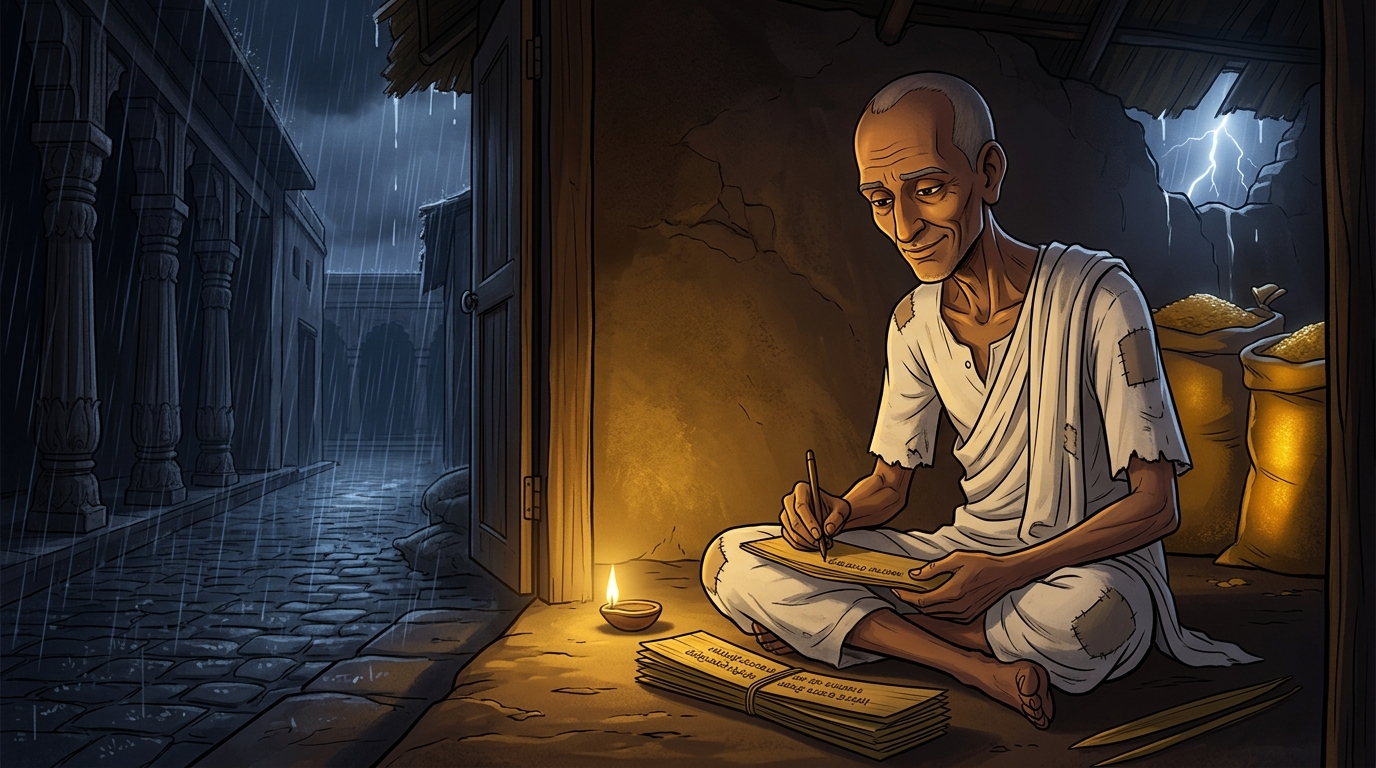 Pandit Devadatta smiles with dignity: 'A true scholar never sells his learning or begs before kings!'