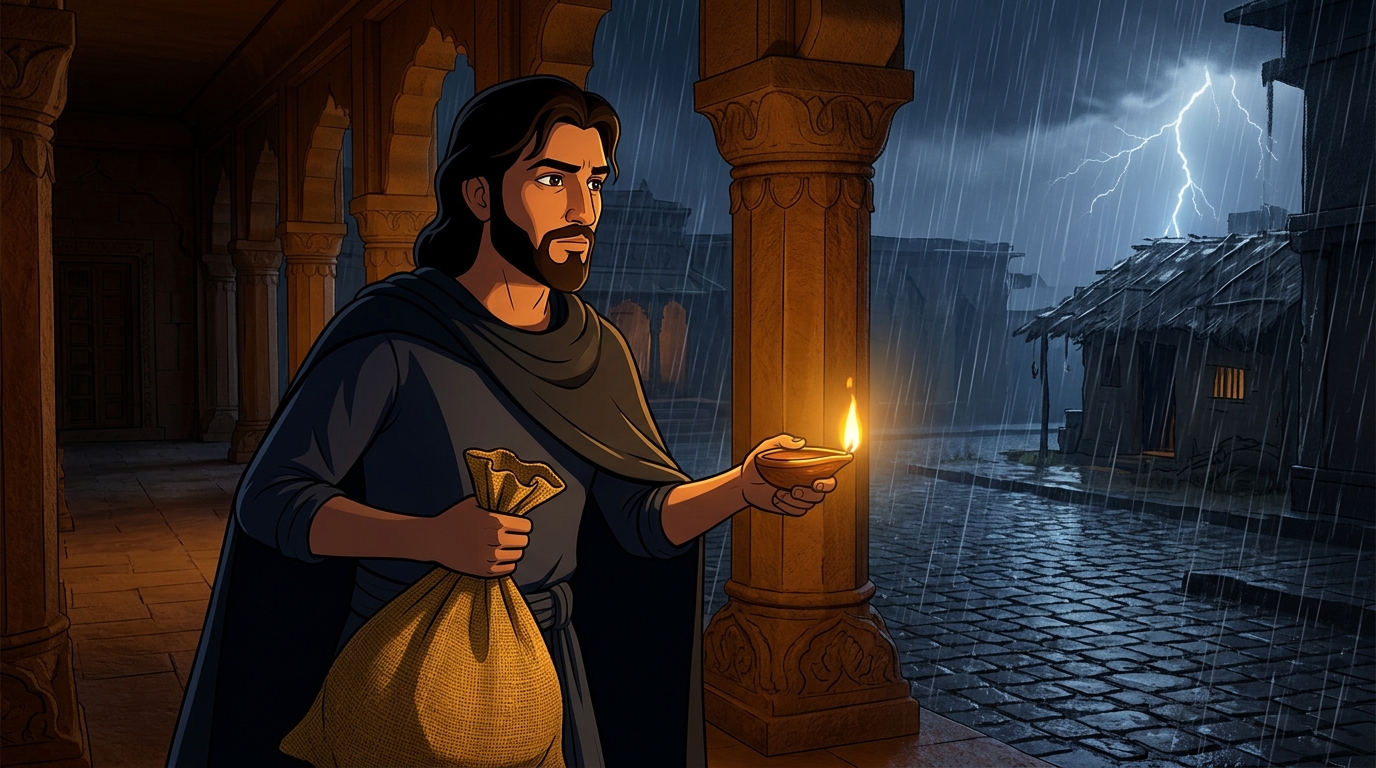 Vikramaditya resolves: 'I must feed this noble soul in secret so his dignity is never wounded!'