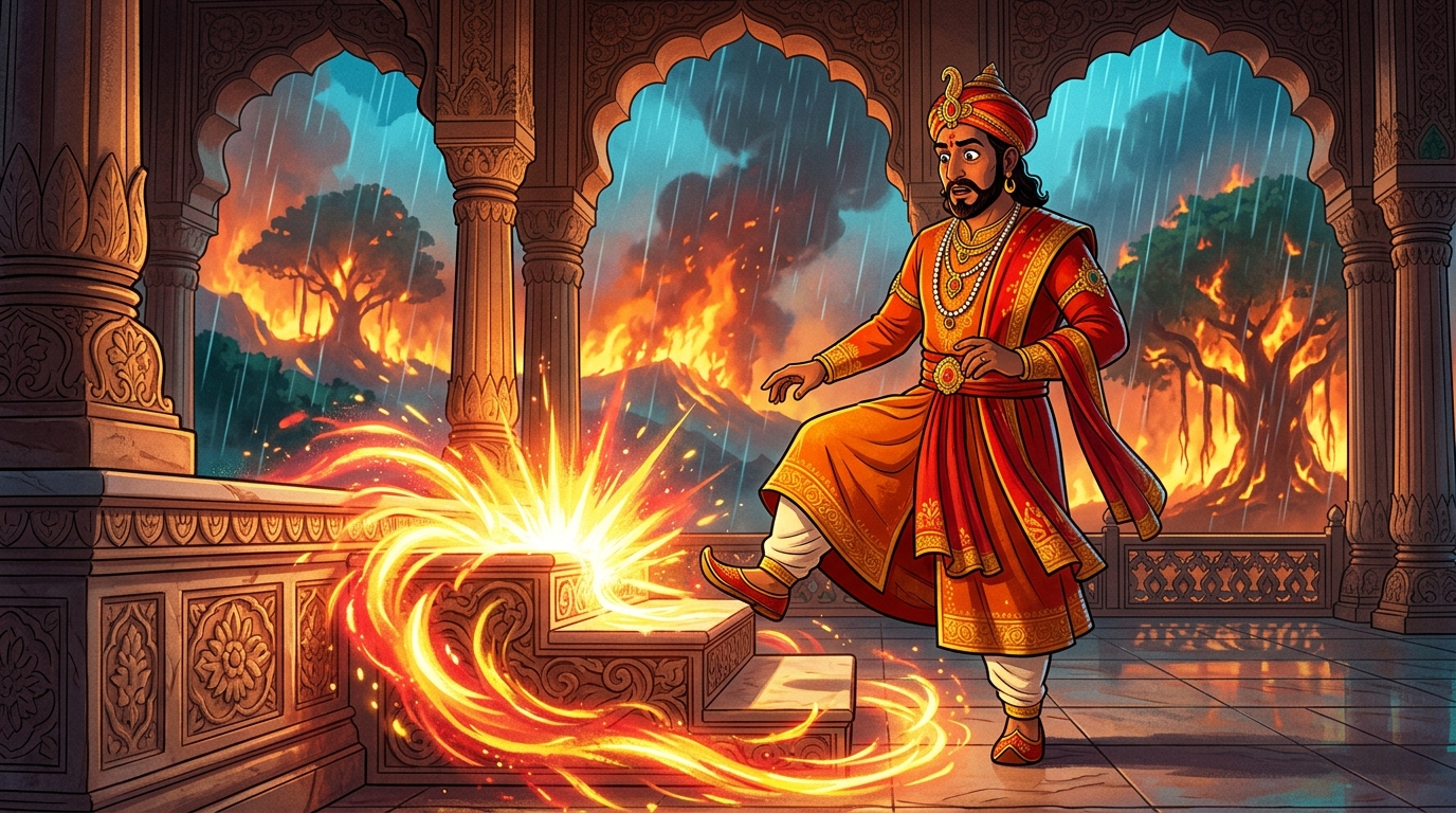 The marble dais erupts with brilliant solar-ruby and fiery golden radiance