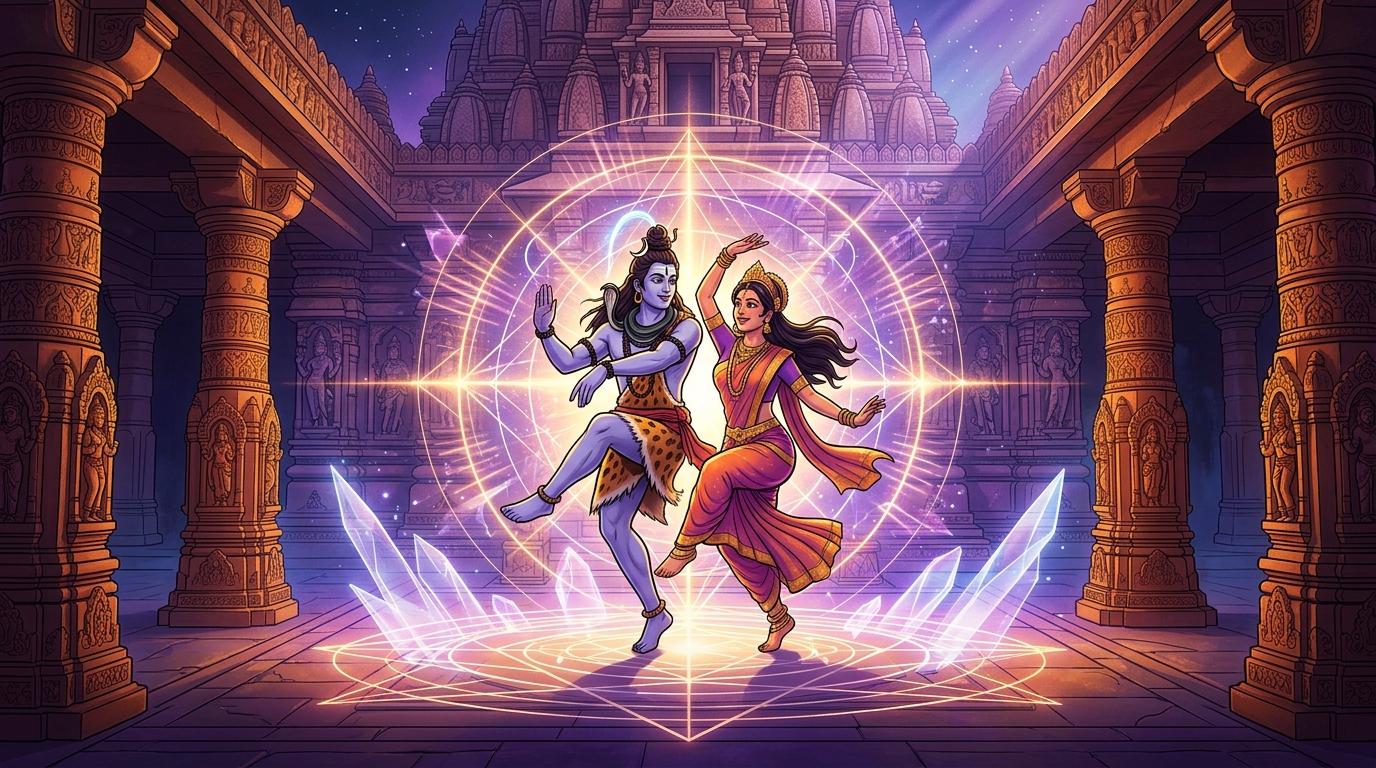 Suddenly, the air hums with the profound vibration of the cosmic Anahata-Nada sound